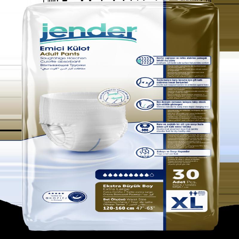 Підгузки-трусики для дорослих Jender, розмір XL (120-160cм), 30шт